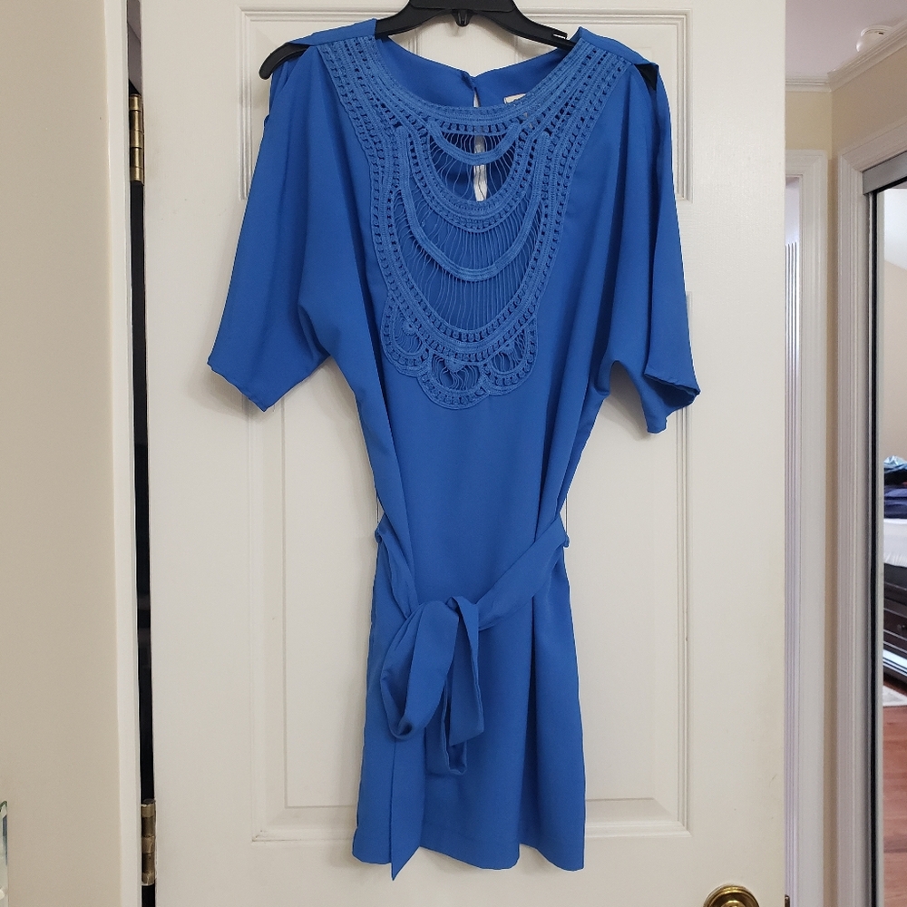 Arden B. Blue Ribbon Belted Dress